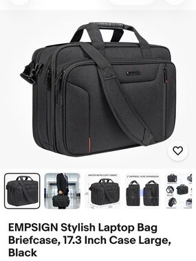 Black Laptop Briefcase – Professional 17.3" Business Bag